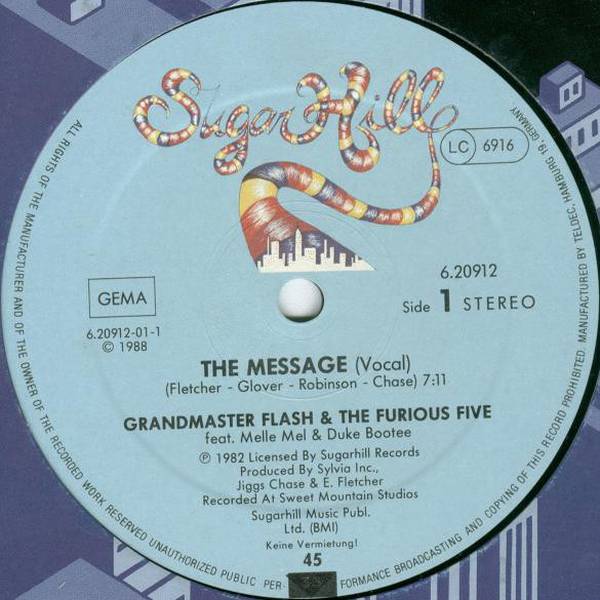 Grandmaster Flash & The Furious Five MESSAGE Vinyl Record